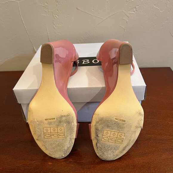 Women's Bamboo Pink Patent Wedge Sandals - Ankle Strap - Size 6.5 - Picture 6 of 6